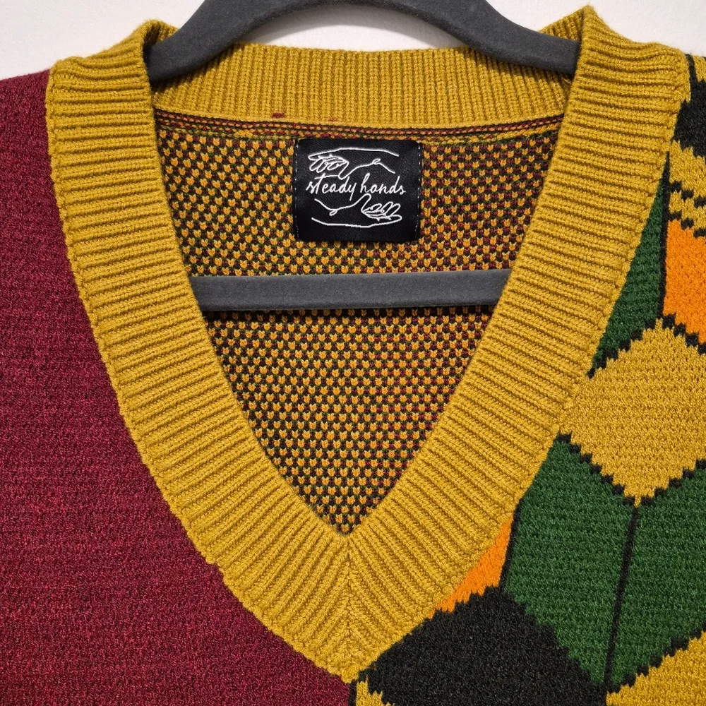 Steady Hands Giyu Tomioka Demon Slayer Sweater Vest Unisex Geometric Size S/M - Picture 6 of 13